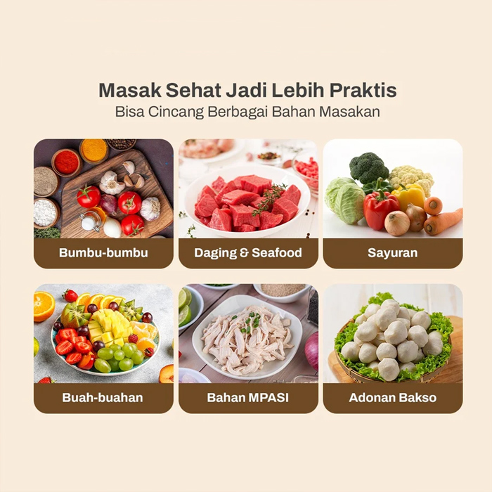Bolde King Chopper (Food Chopper) Mesin Kuat dan Tahan Panas - Beige